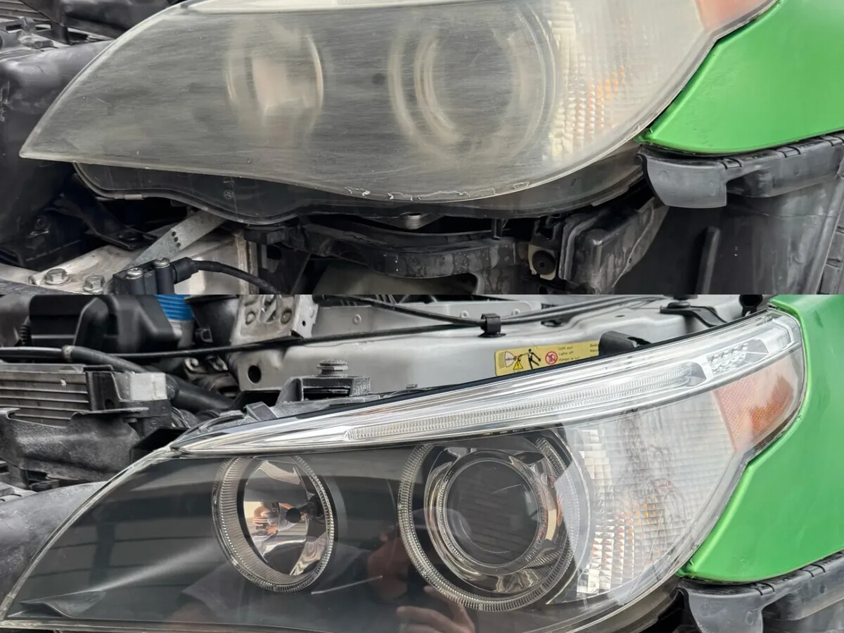 Headlight Restoration performed by a mobile technician in northern Utah