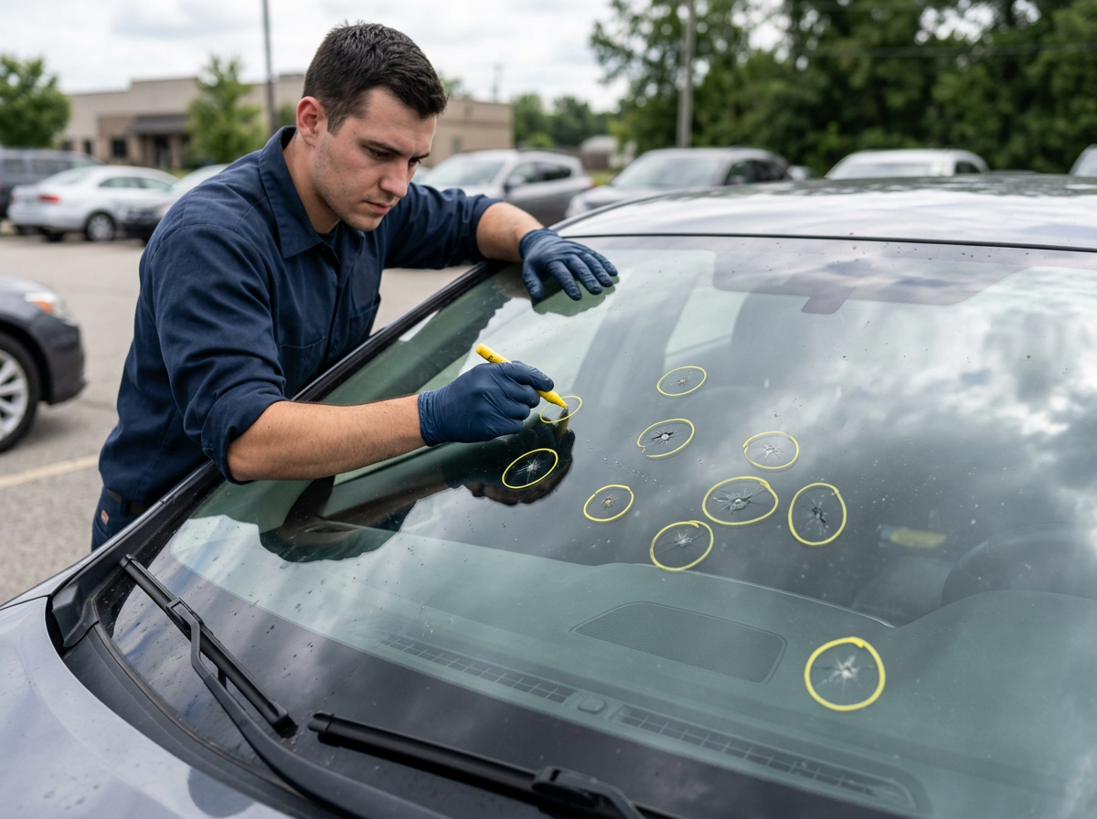Multiple Chip / Crack Repairs performed by a mobile technician in northern Utah