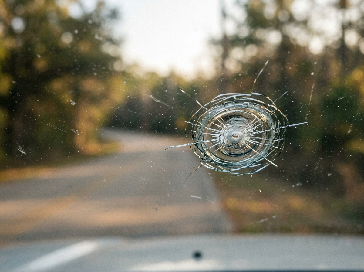 Windshield Rock Chip Repair performed by a mobile technician in northern Utah