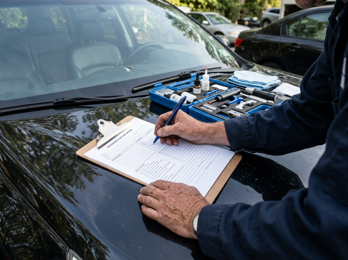 Insurance-Friendly Windshield Repair performed by a mobile technician in northern Utah