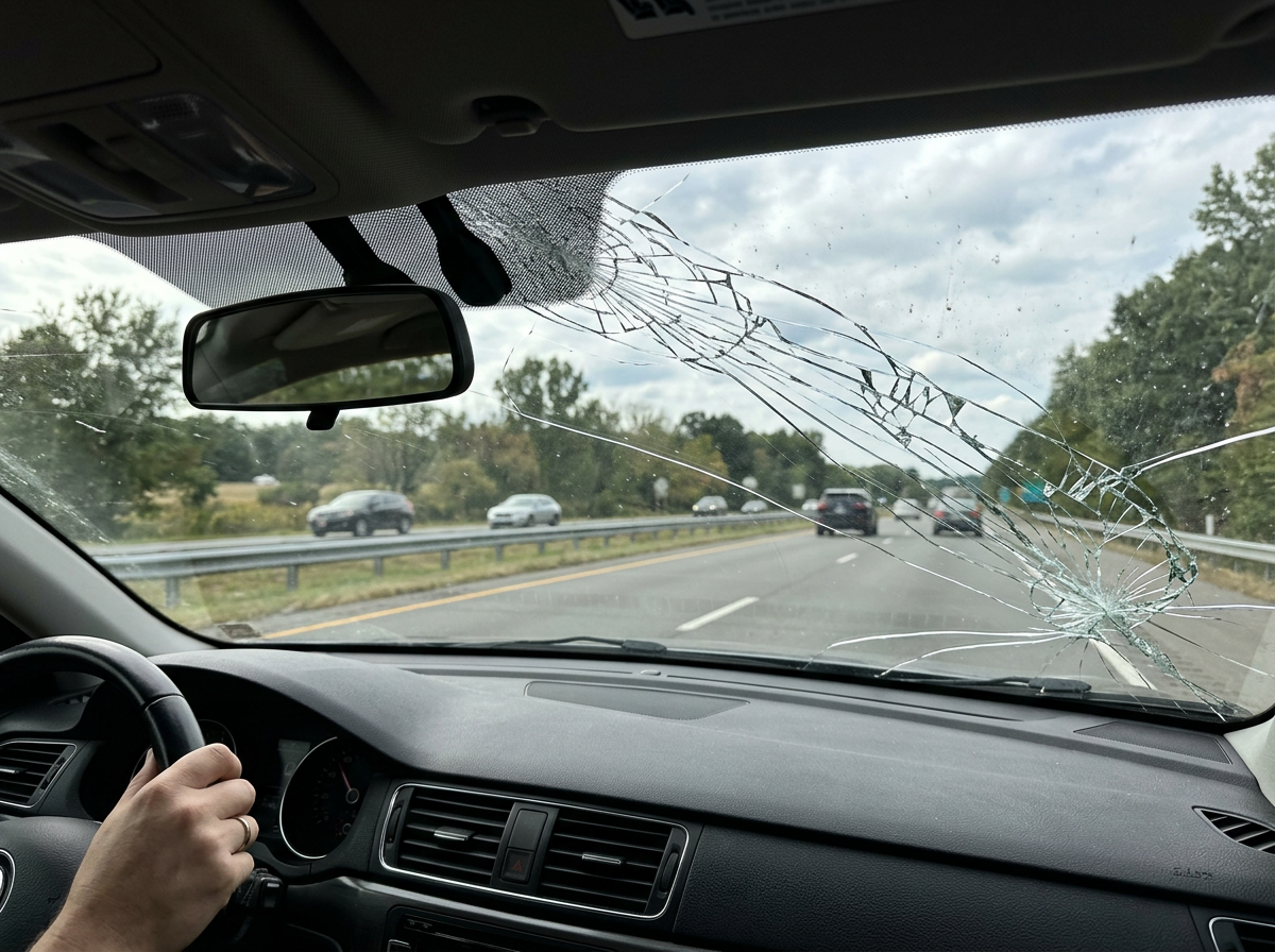 Windshield Crack Repair performed by a mobile technician in northern Utah