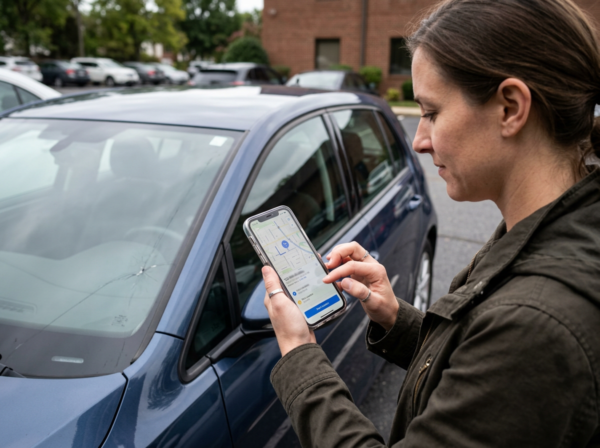 Tell us where the car is during Mobile Windshield Repair