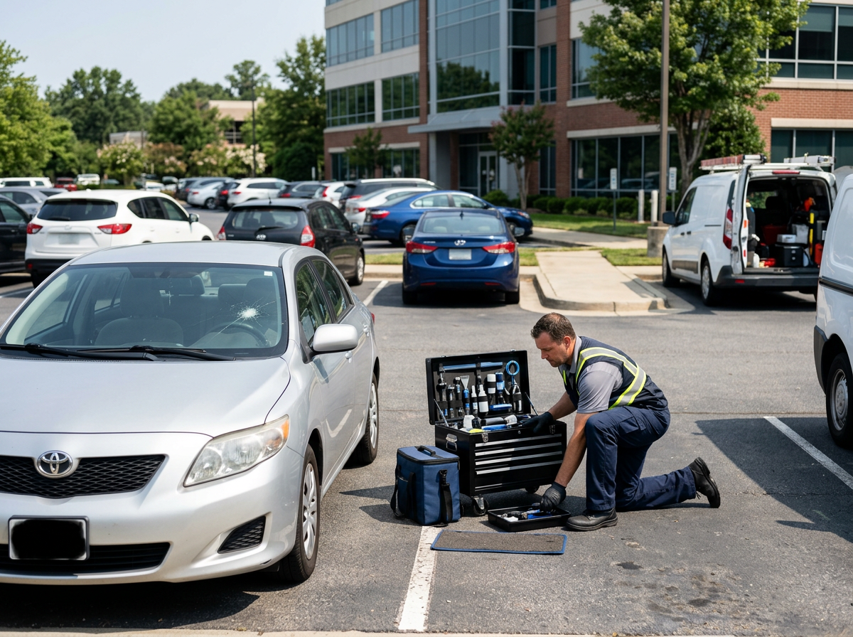 We arrive and repair during Mobile Windshield Repair